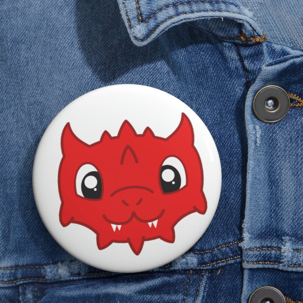 Pin Button - 3-inch - Monsters - Red Dragon - Imaginary Adventures