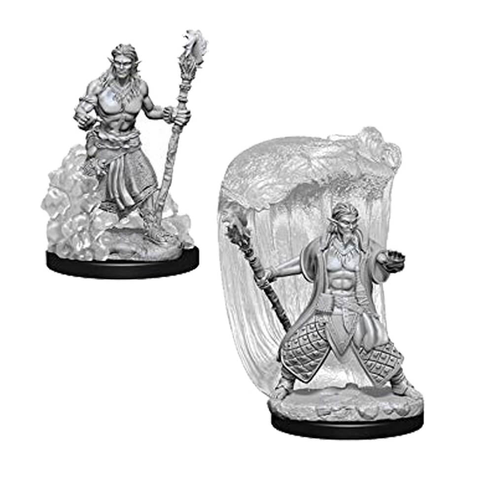 D&D Minis - Water Genasi Male Druid - Imaginary Adventures
